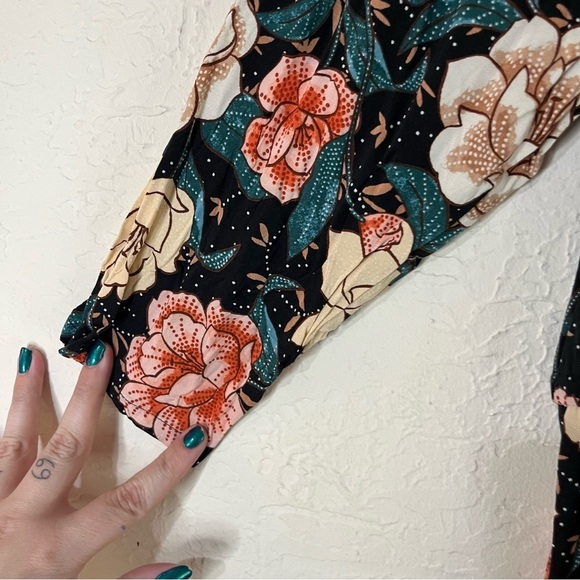 Torrid Floral Midi Challis Shirt Dress in Black - Picture 7 of 15